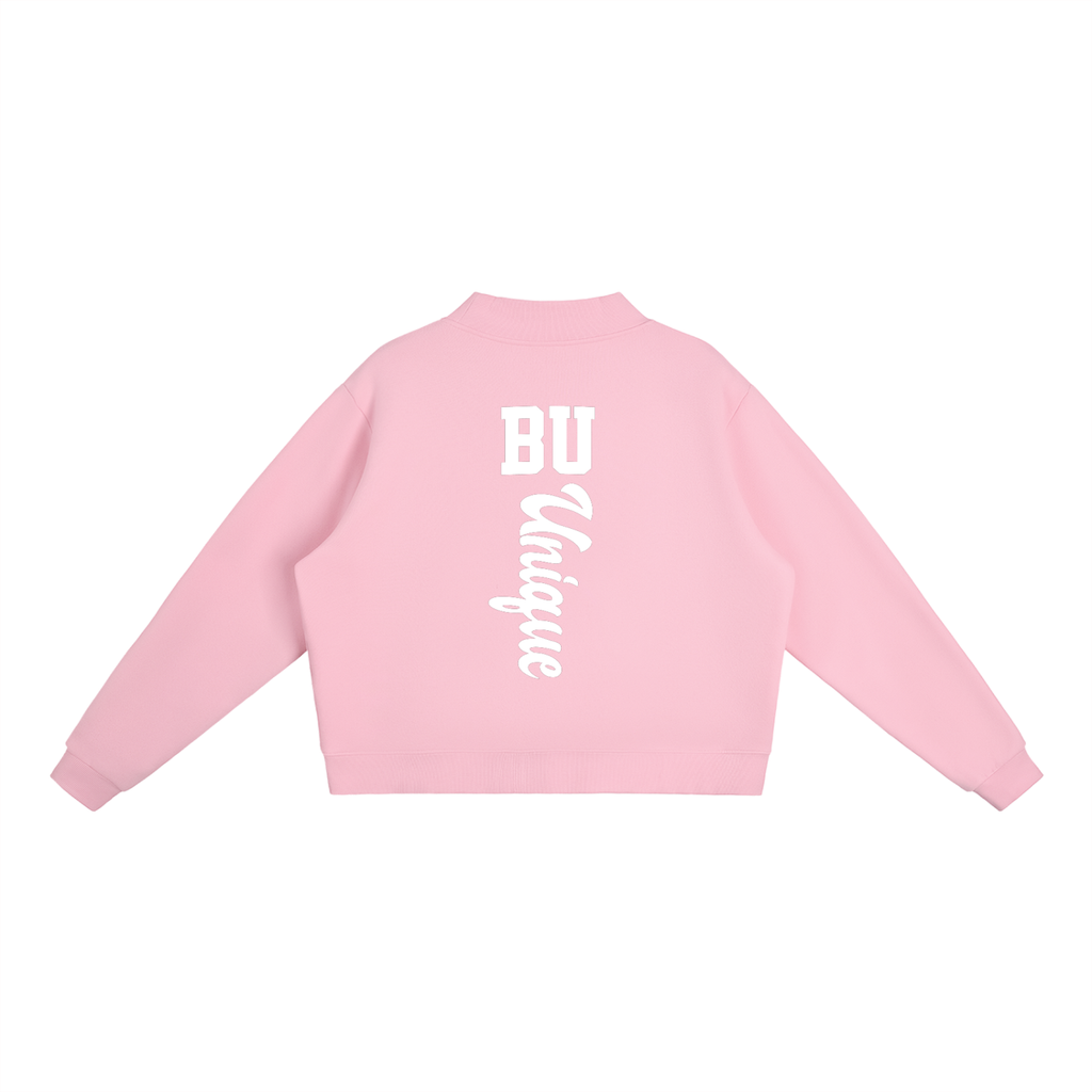 Essential Fleece Mock-Neck Crew Sweatshirt