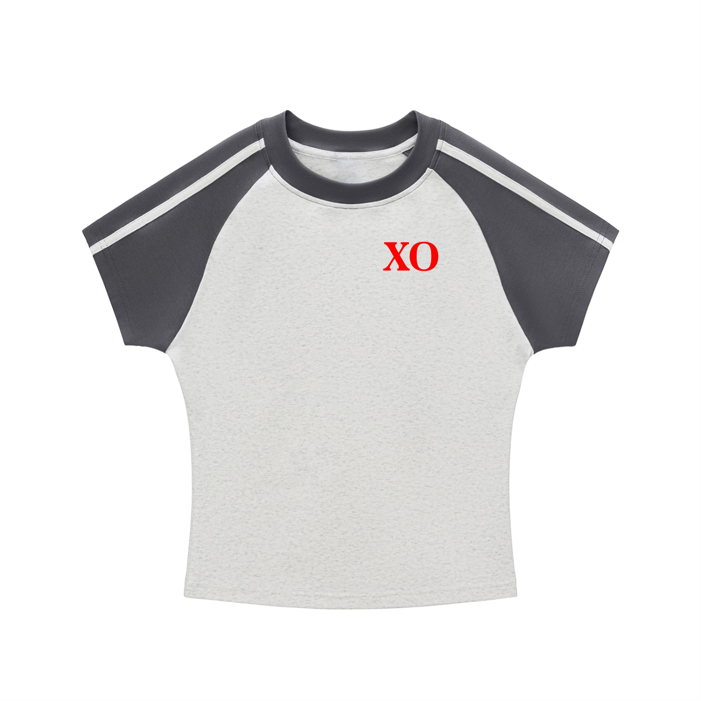 Contrast Stripes Bodycon Raglan  Sleeve T-Shirt