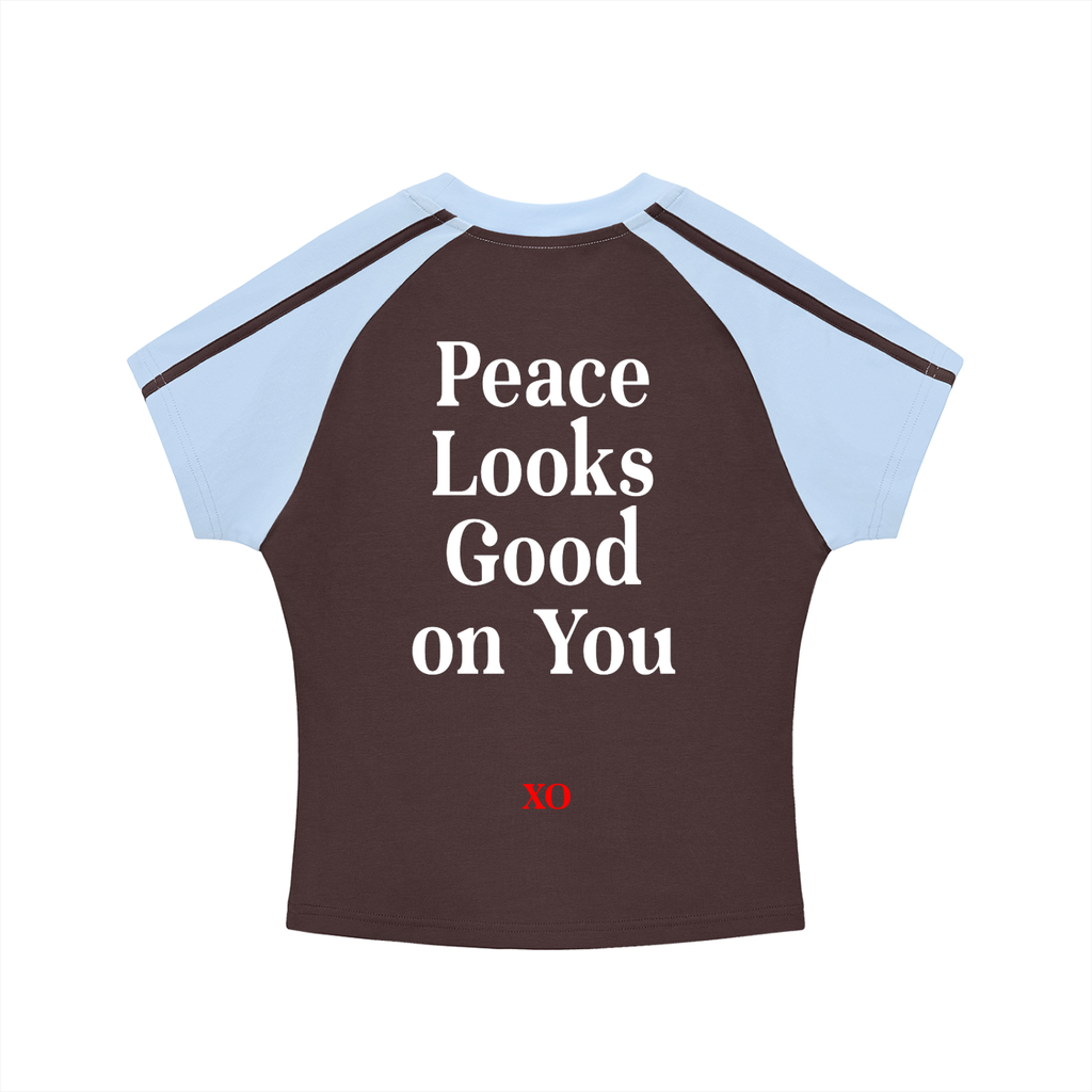 Contrast Stripes Bodycon Raglan  Sleeve T-Shirt