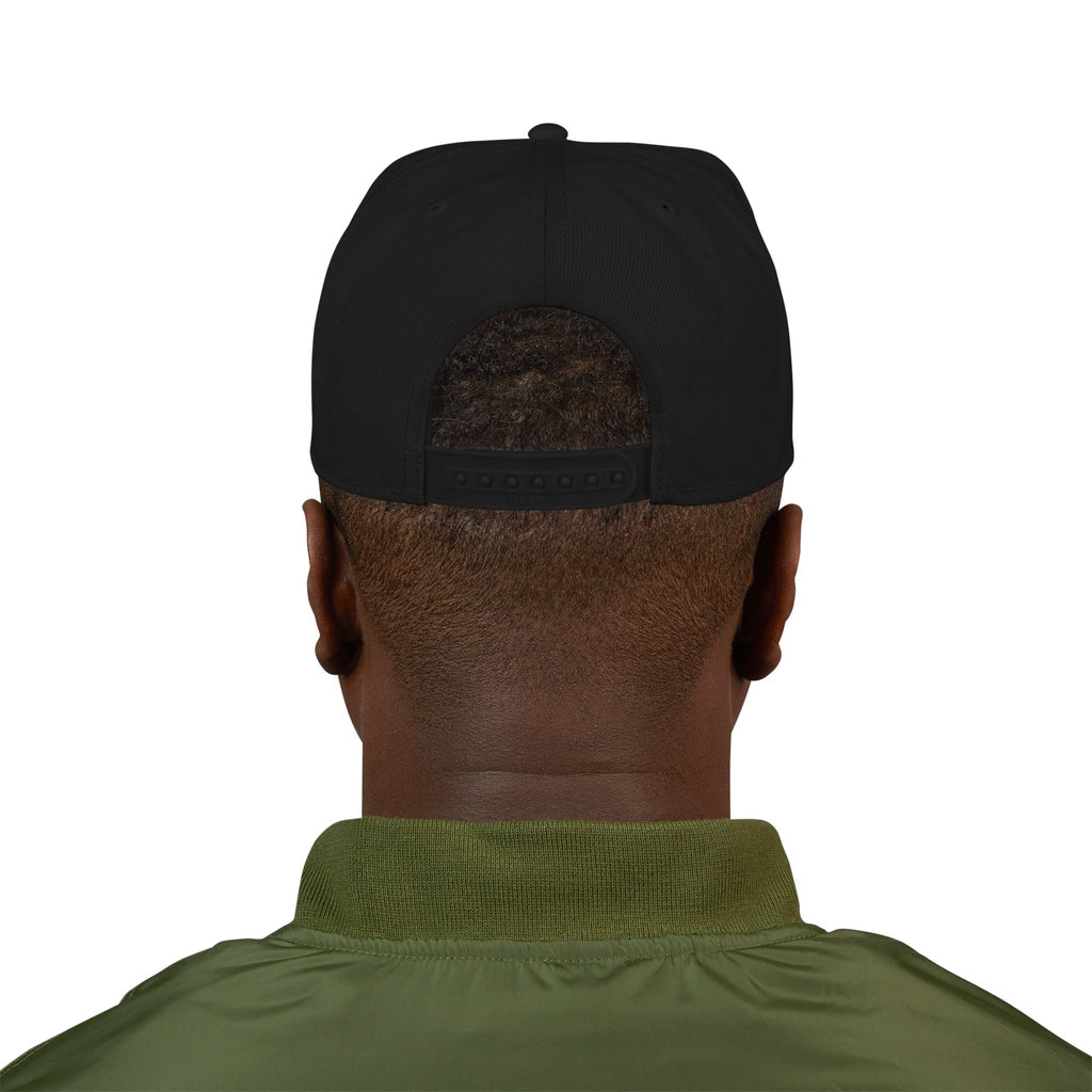 Snapback Hat - 'Built Different' Embroidered Flat Brim Cap