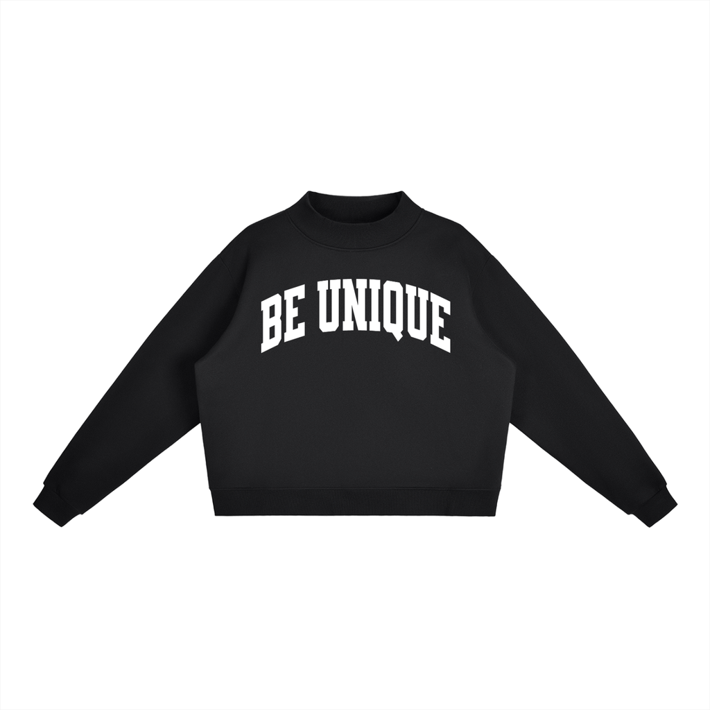 Essential Fleece Mock-Neck Crew Sweatshirt