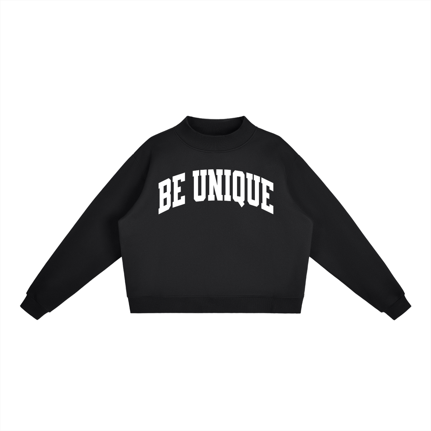 Essential Fleece Mock-Neck Crew Sweatshirt