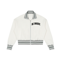 Be Unique Striped Rib Collar Zip Jacket - Unisex Oversized Fit