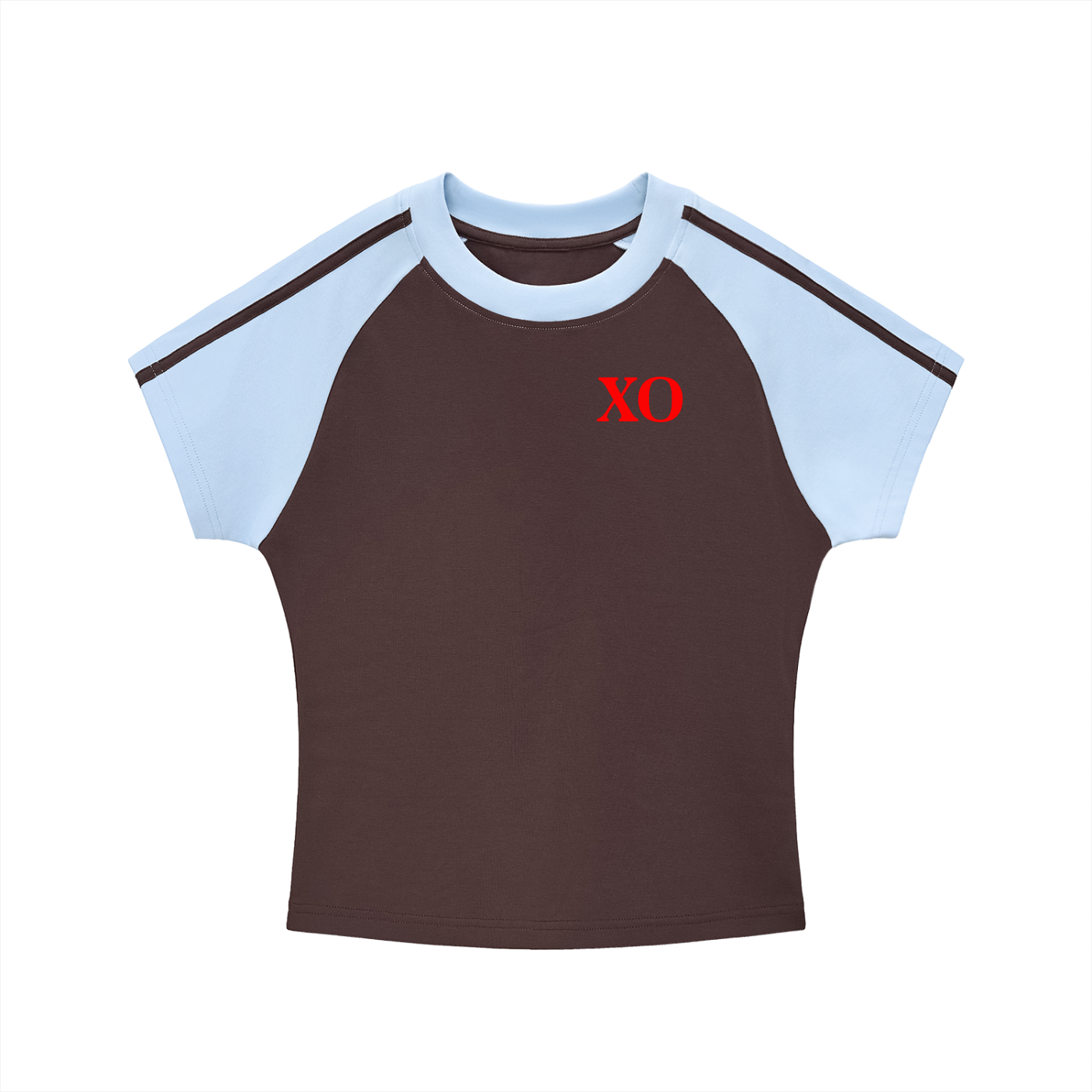 Contrast Stripes Bodycon Raglan  Sleeve T-Shirt