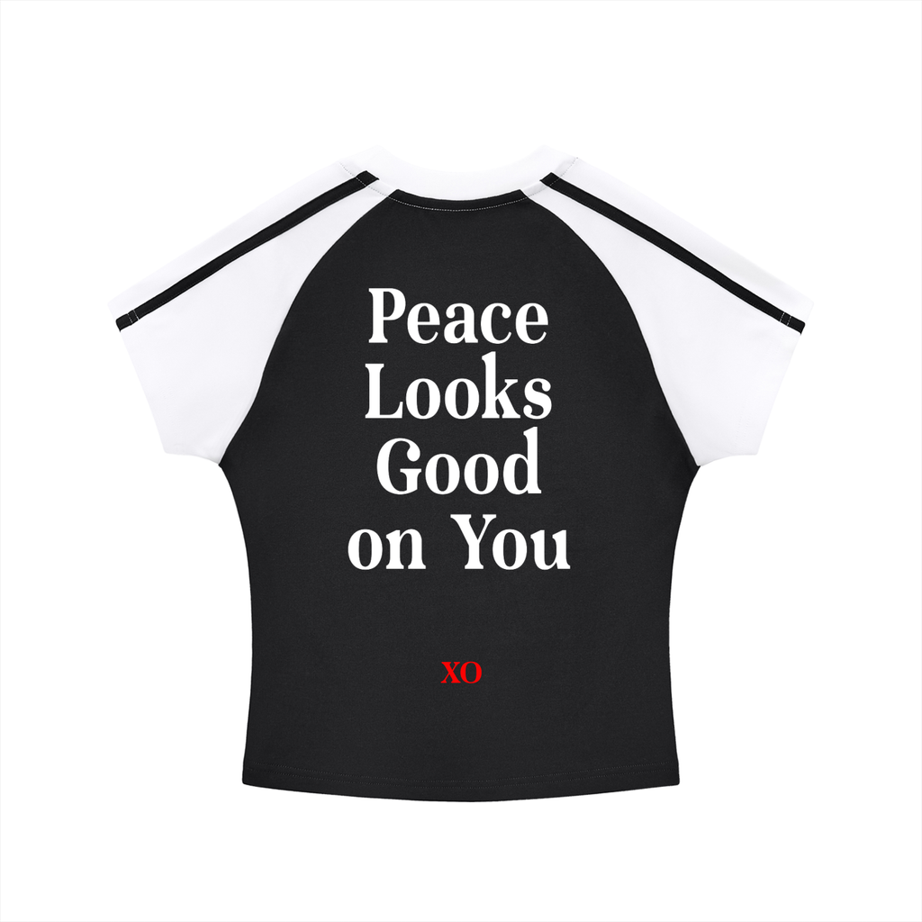 Contrast Stripes Bodycon Raglan  Sleeve T-Shirt