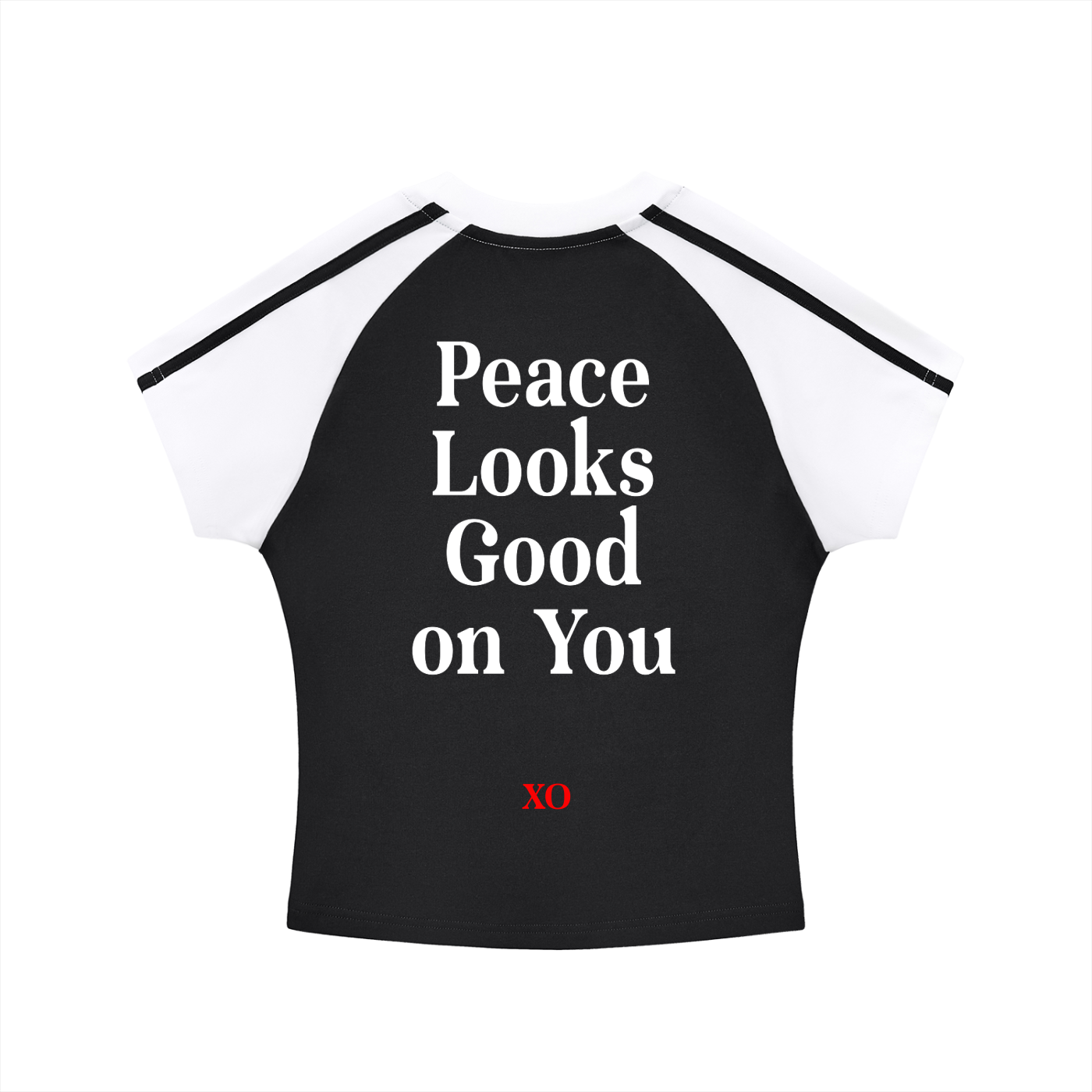 Contrast Stripes Bodycon Raglan  Sleeve T-Shirt