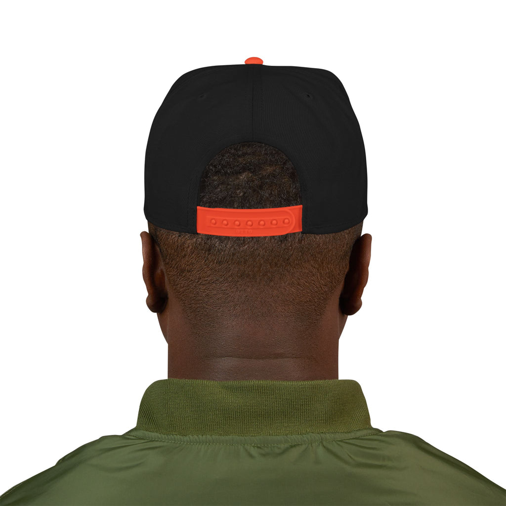 Snapback Hat - 'Built Different' Embroidered Flat Brim Cap