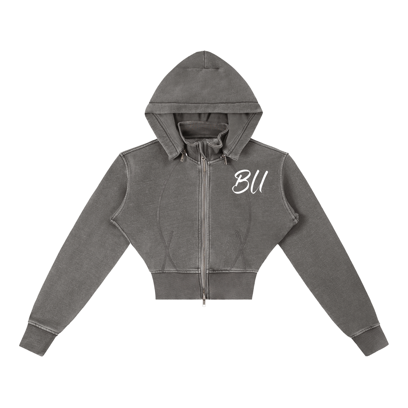 Vintage Washed Cropped Fleece Hoodie