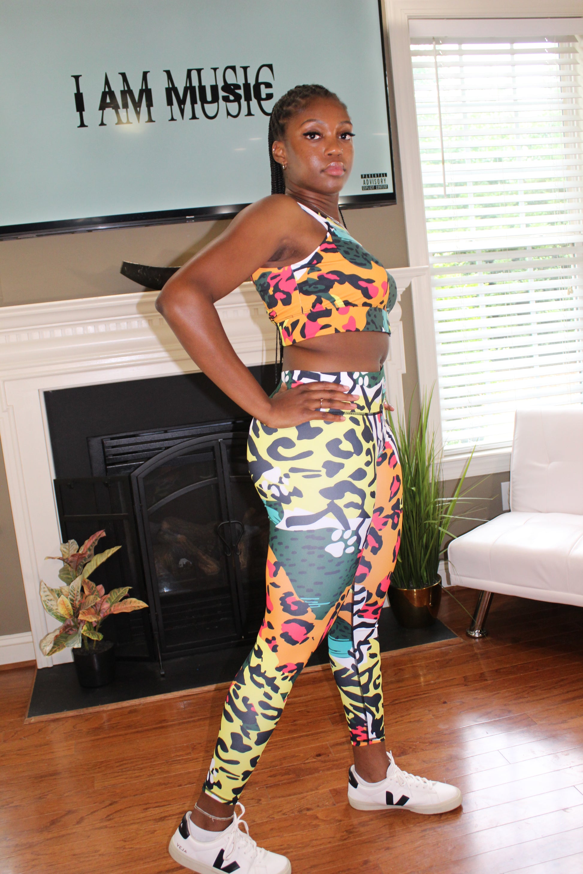 Be Unique High Waist Electric Cheetah Set