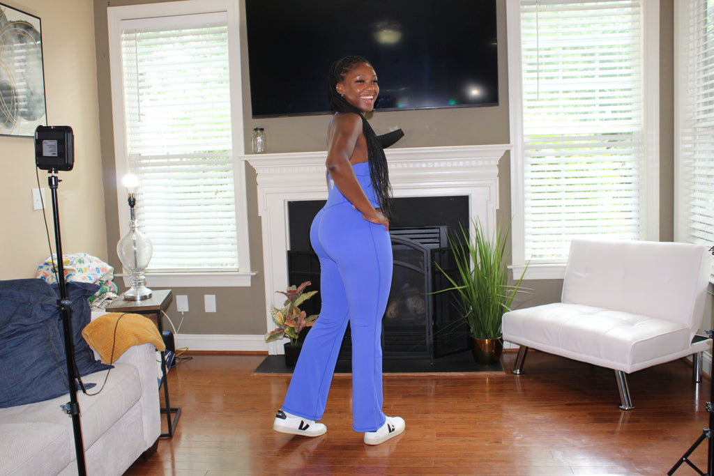 Be Unique Twist Back Workout One Piece Yoga Jumpsuit