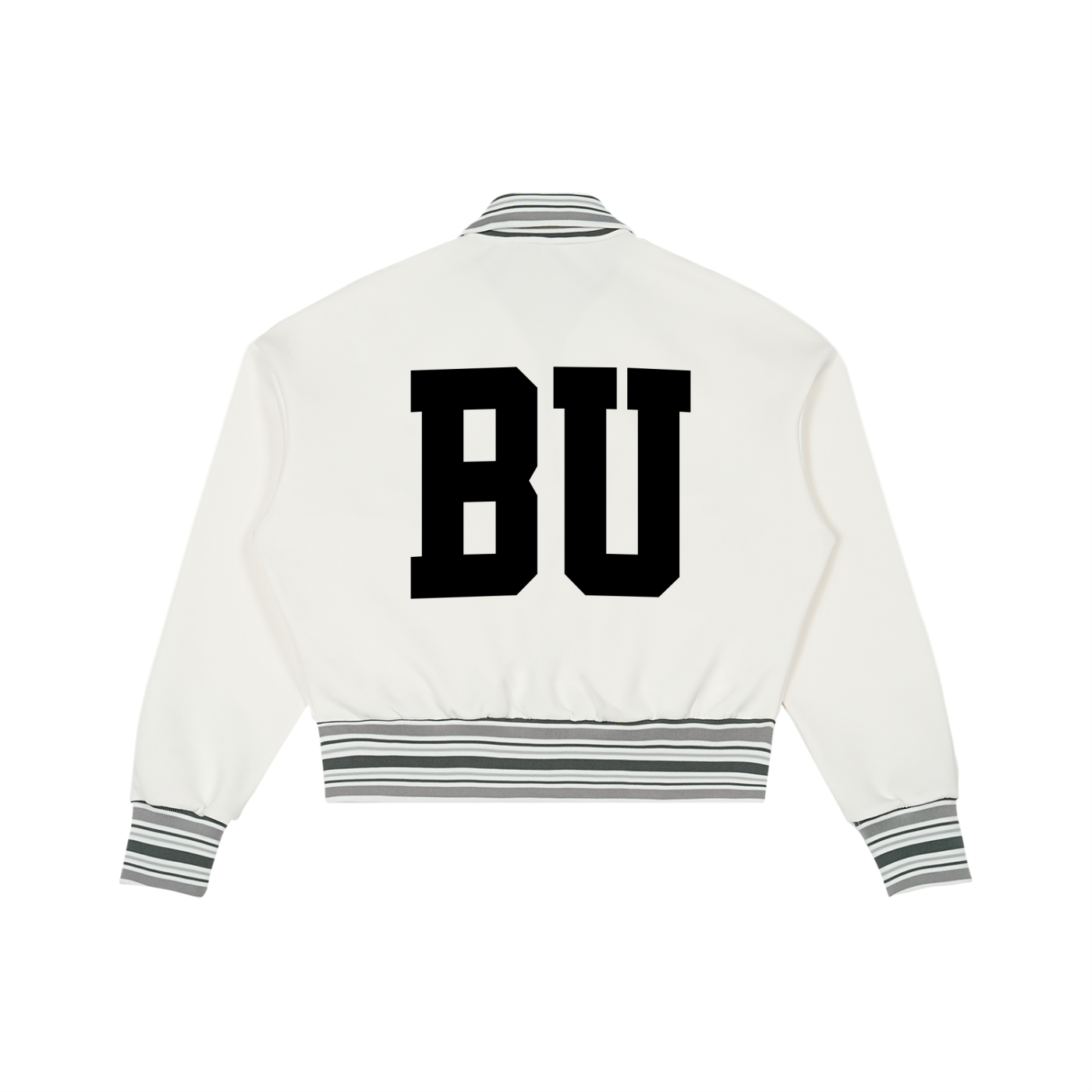 Be Unique Striped Rib Collar Zip Jacket - Unisex Oversized Fit