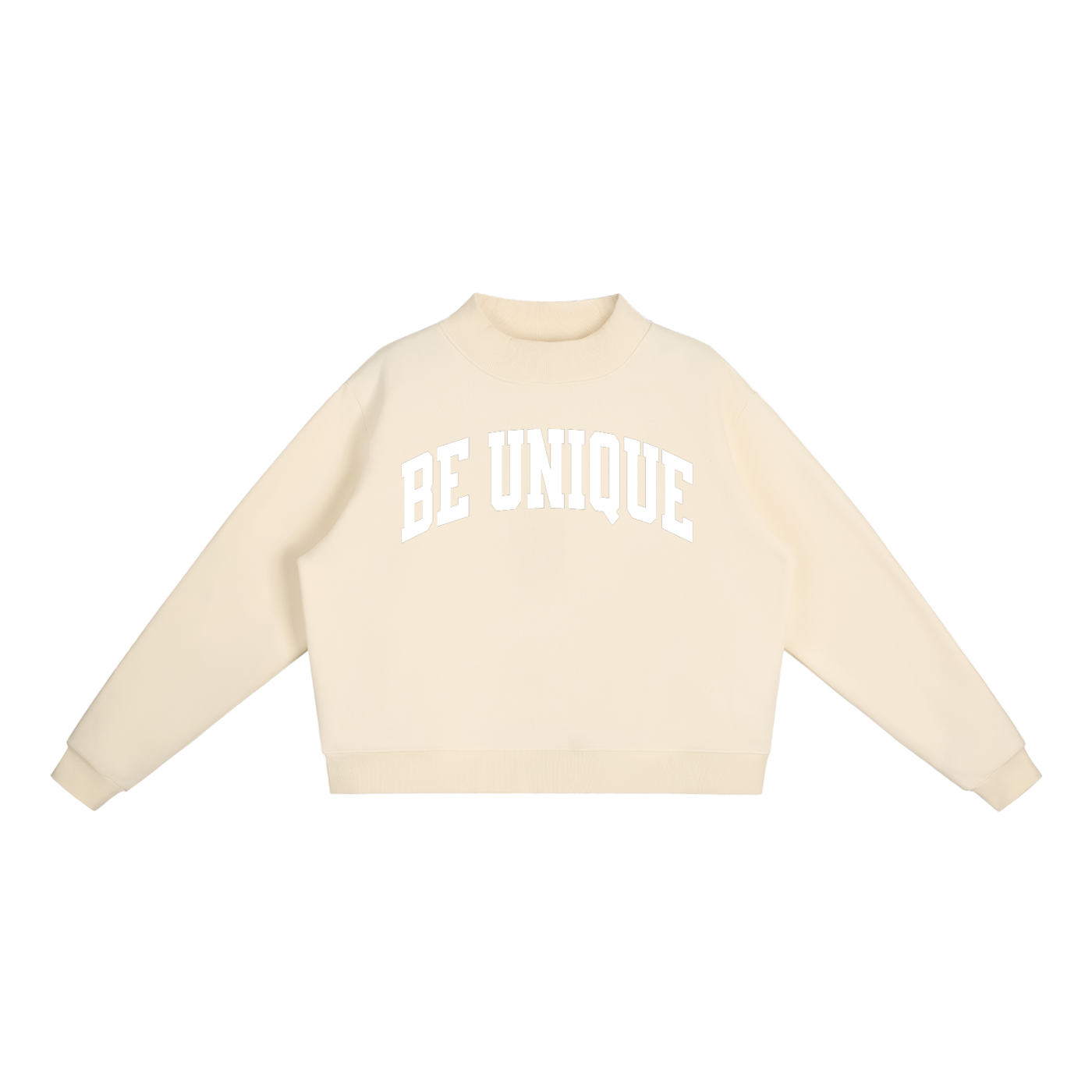 Essential Fleece Mock-Neck Crew Sweatshirt
