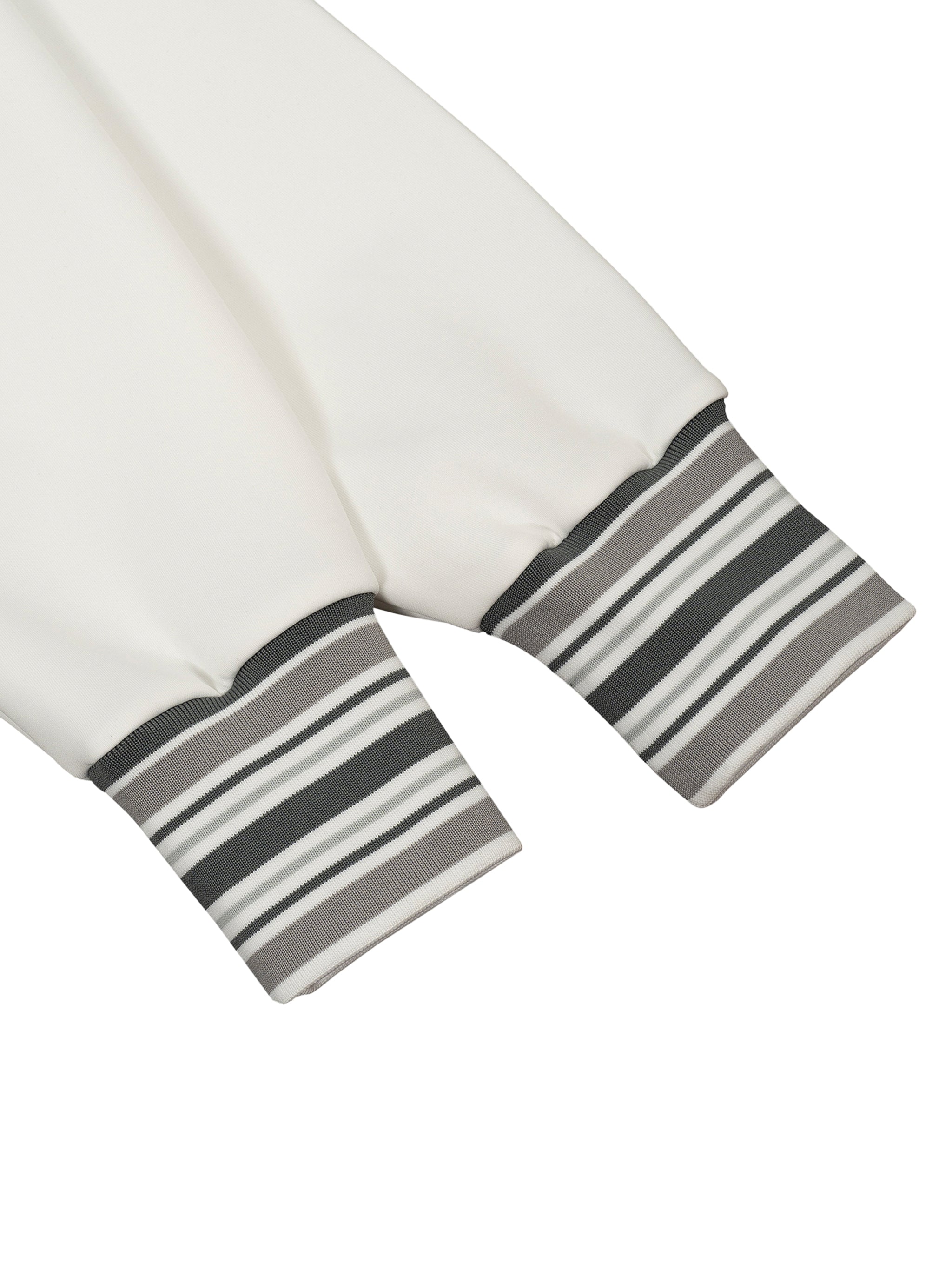 Be Unique Striped Rib Collar Zip Jacket - Unisex Oversized Fit