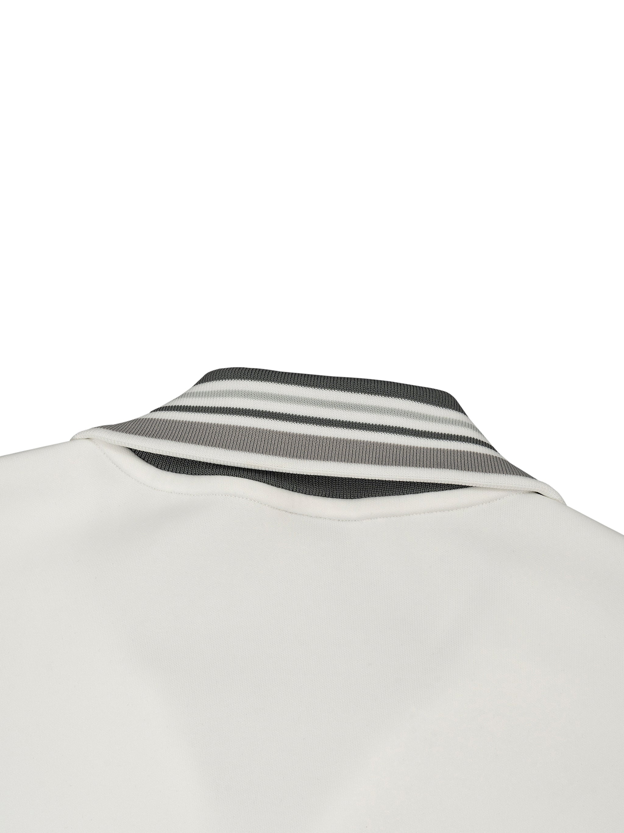 Be Unique Striped Rib Collar Zip Jacket - Unisex Oversized Fit