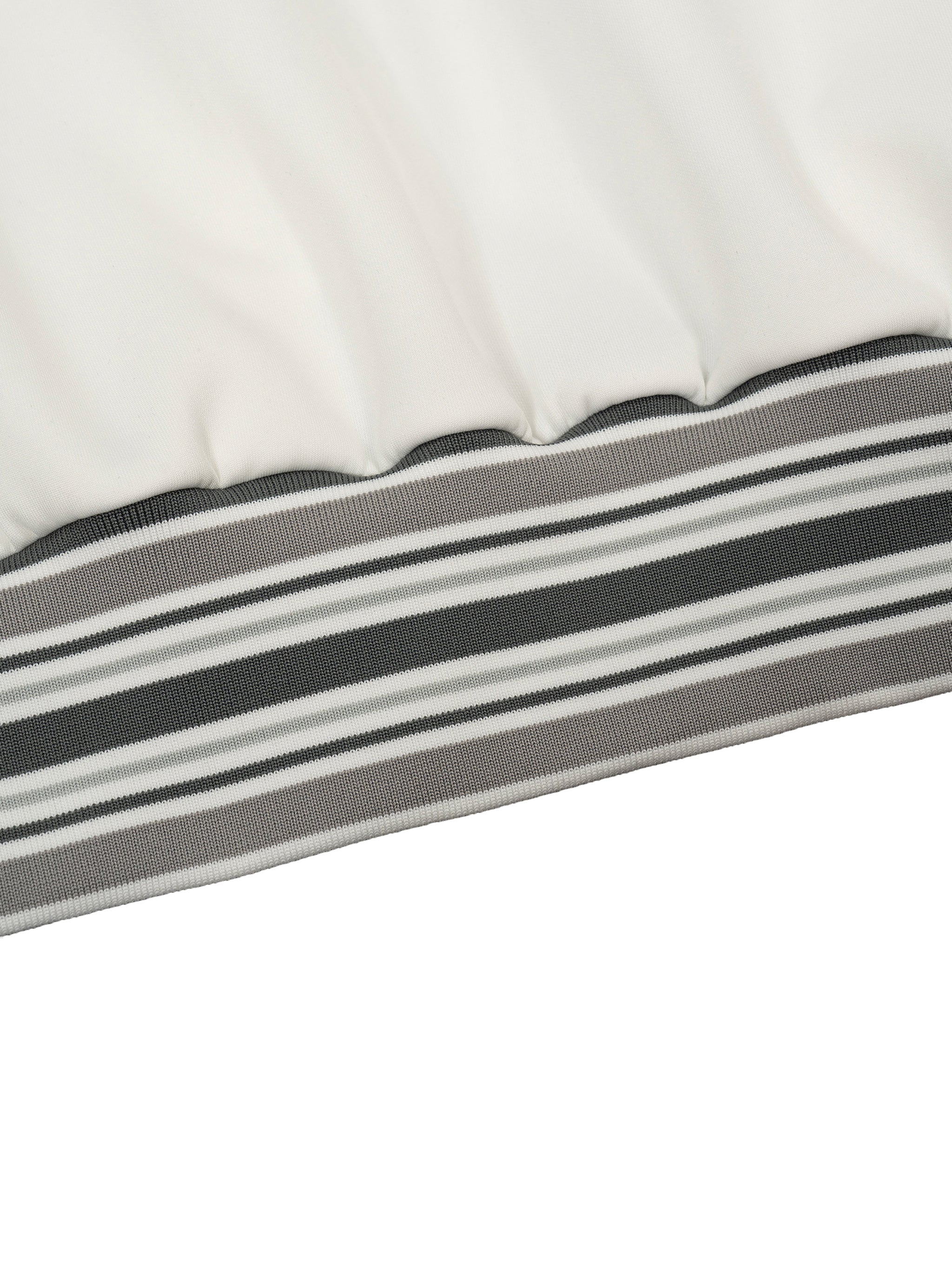 Be Unique Striped Rib Collar Zip Jacket - Unisex Oversized Fit